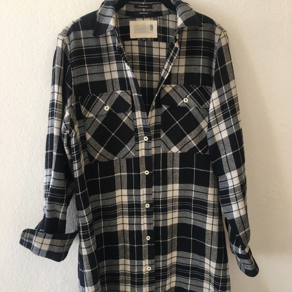 R13 Italy $1200 Wool Denim Dress Plaid Button Down - Picture 6 of 8